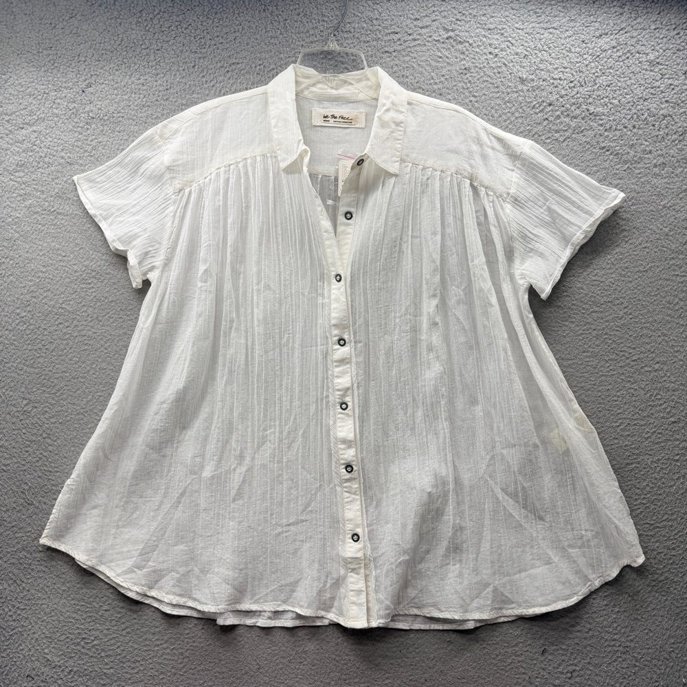 We The Free People Revolve Float Away Shirt Top In Optic White Size Medium NWT
